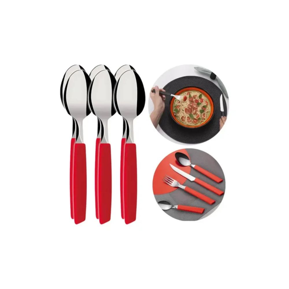 Colher de Chá New Caprese Vermelho 6 Peças — imagem 2