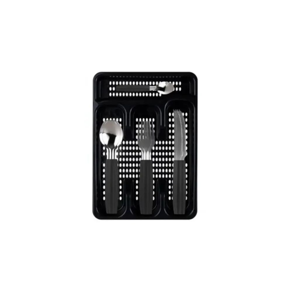 Conjunto de Talheres Caprese Wind 25 Peças Preto — imagem 2