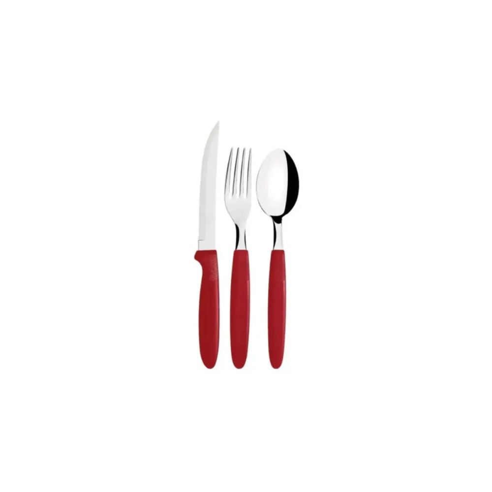 Conjunto de Talheres Caprese com Pote 19 Peças Vermelho — imagem 2