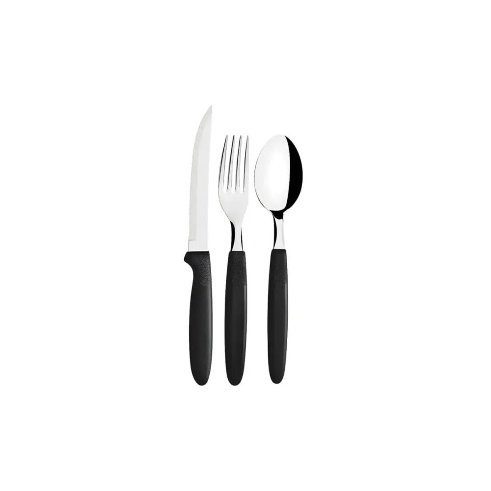 Conjunto Talheres Caprese Wooden Preto 12 Peças — imagem 2