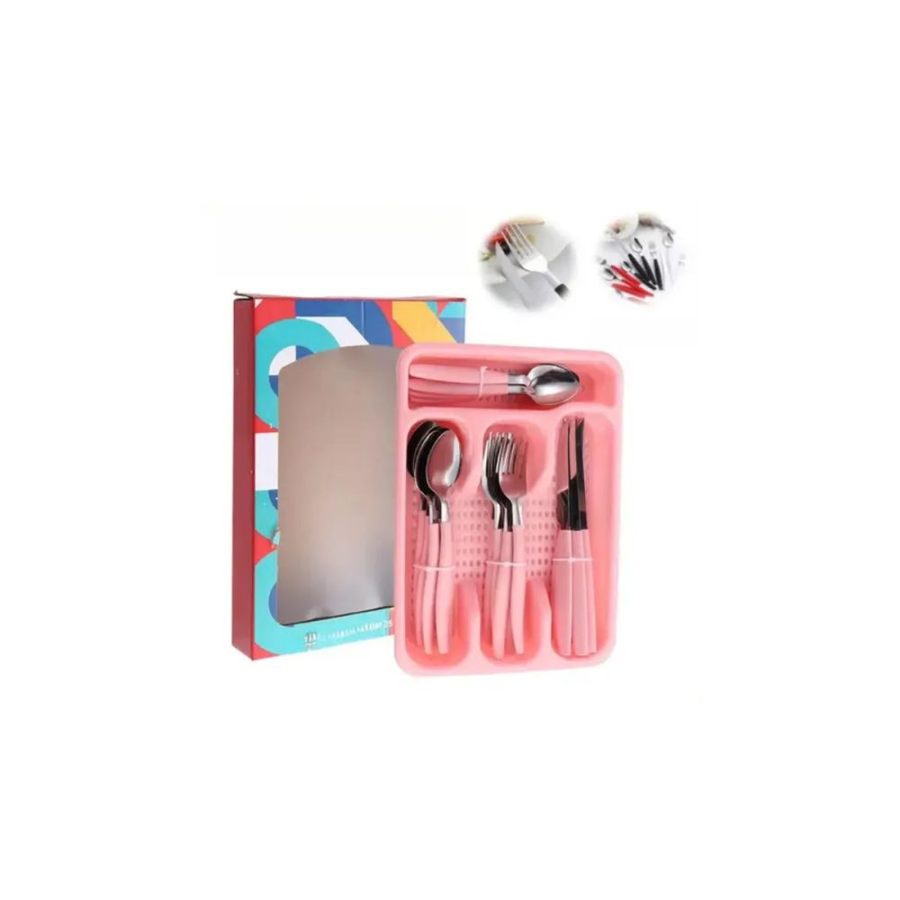 Conjunto Talheres 25 Peças Caprese Rosa Soft — imagem 2