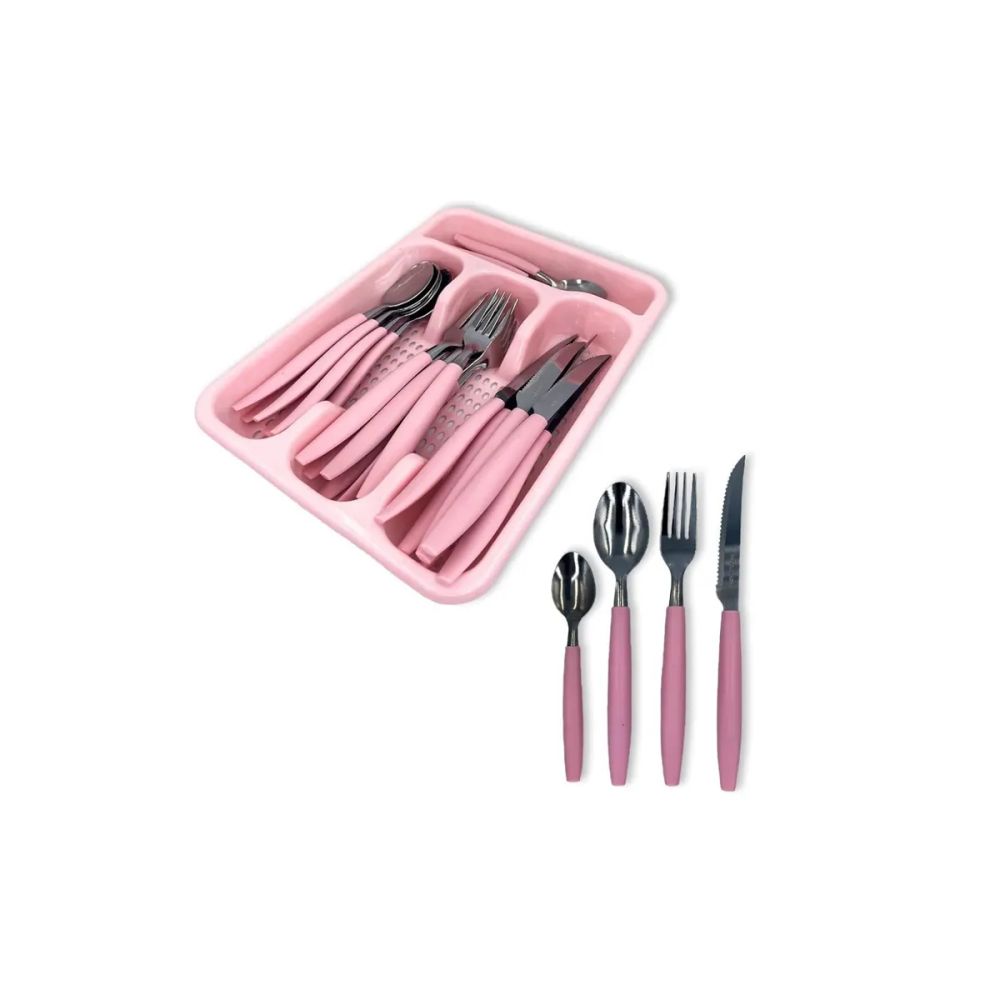 Conjunto Talher Caprese Wooden Rosa com Jarra 25 Peças — imagem 2