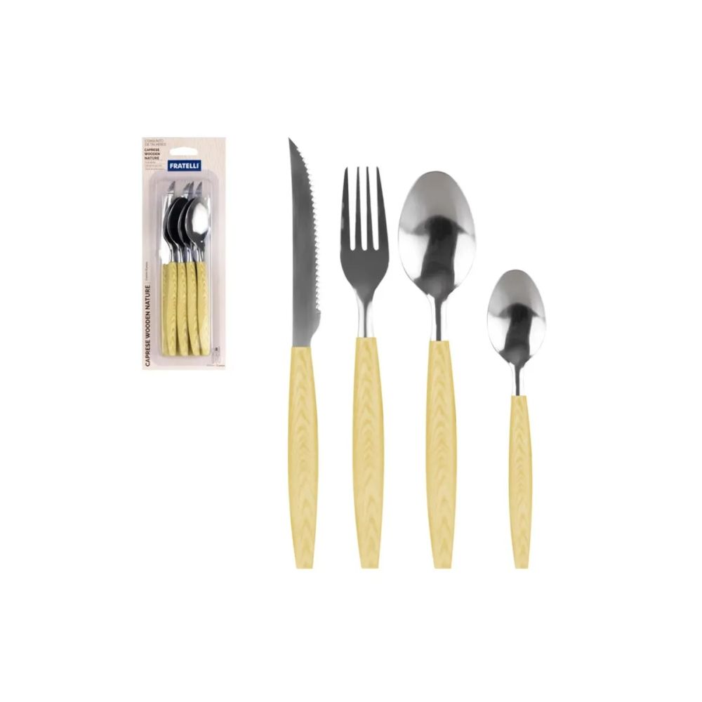 Conjunto Talheres Caprese Wooden Nature 12 Peças — imagem 2