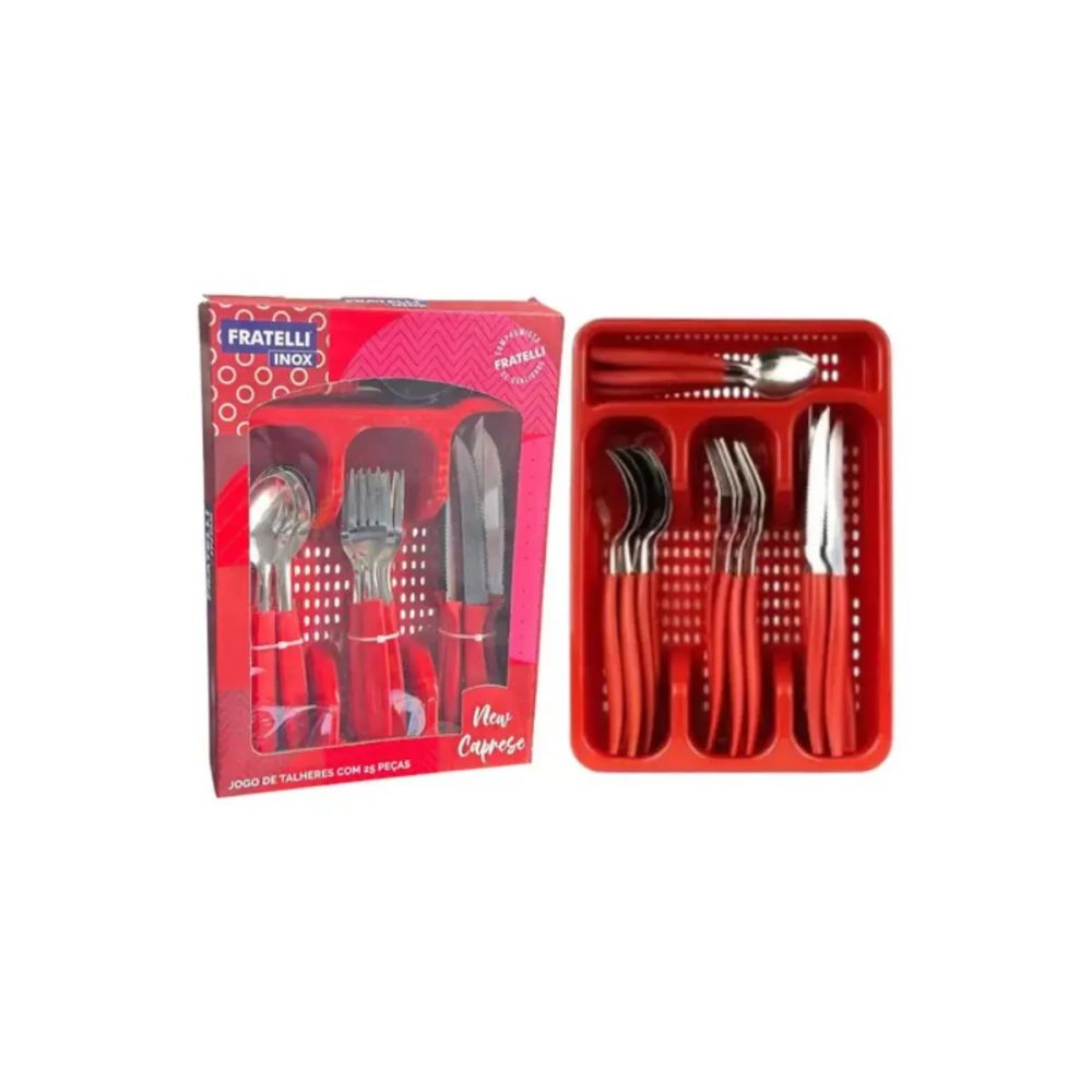 Conjunto Talheres Caprese Granito Vermelho 25P — imagem 2