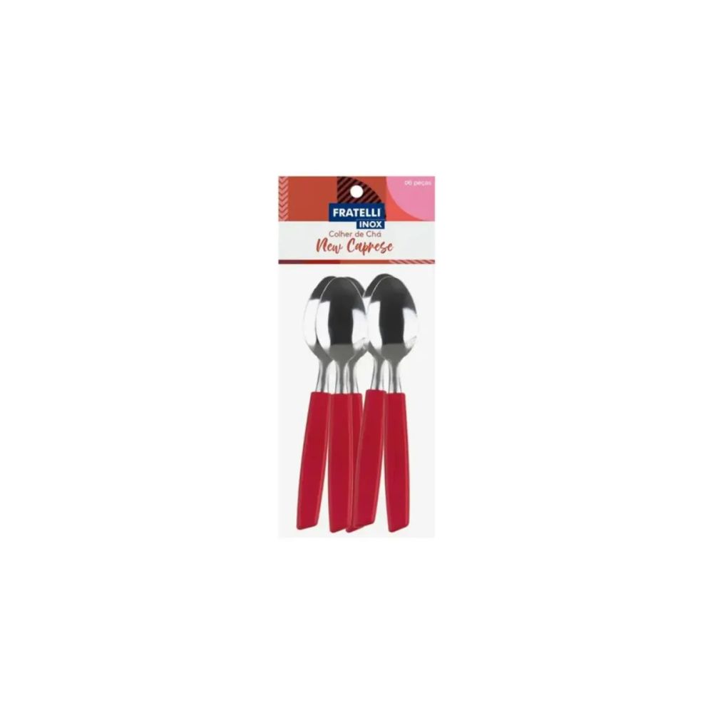 Colher de Sobremesa New Caprese Vermelho 6 Peças — imagem 2