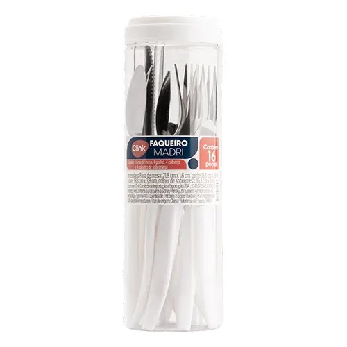 KIT 16 Talheres Aço INOX e Plástico 21,8 cm x 1,6 cm x 0,1 cm — imagem 2