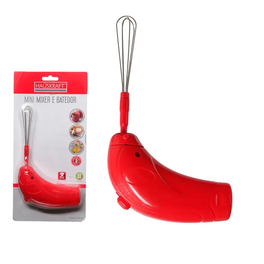 Mixer Batedor Mini Inox Vermelho 17cm — imagem 2