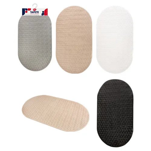 Tapete Banheiro Oval Plástico PVC 37 cm x 69 cm x 1 cm — imagem 2