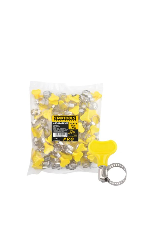 Abraçadeira Americano 100 Pçs - 10X16mm (1/2) - Inox/ com Borboleta — imagem 2