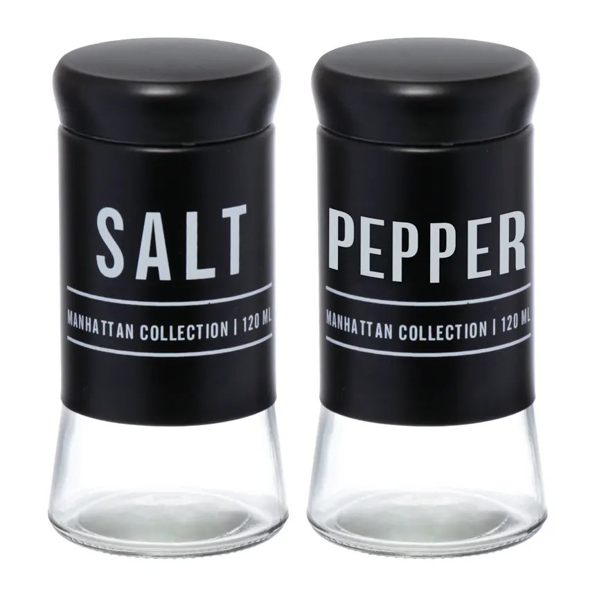 Saleiro/Pimenteiro Manhã Preto 120ml 2 Peças — imagem 2