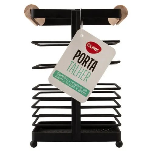 Porta Talher Madeira e Ferro 10 cm x 11,5 cm x 16 cm — imagem 3