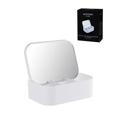 Espelho de Mesa Quadrado com Suporte 15,5CMBR — imagem 3