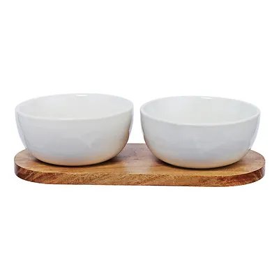 Jogo Bowls Suporte Acácia 3 Peças — imagem 2