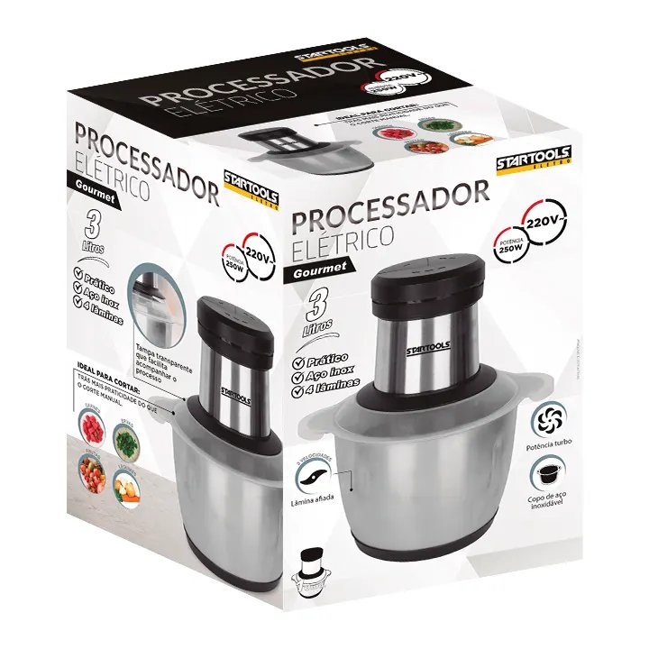 Processador Elétrico Gourmet Inox 2 Velocidades 3L 220V — imagem 2