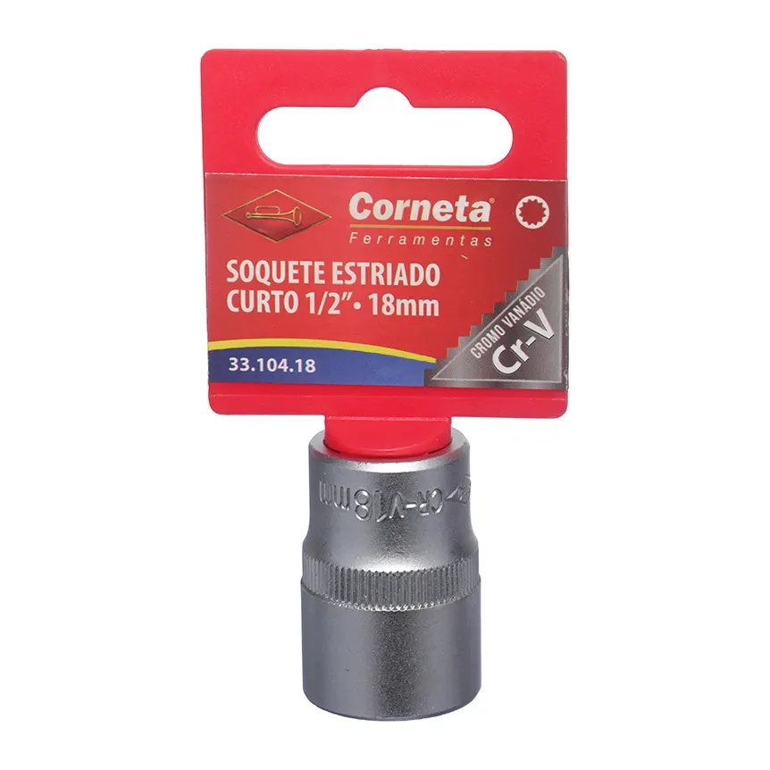 Soquete Estriado Curto 1/2 18mm — imagem 2
