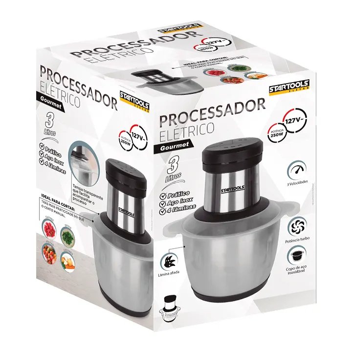 Processador Elétrico Gourmet Inox 2 Velocidades 3L 127V — imagem 3