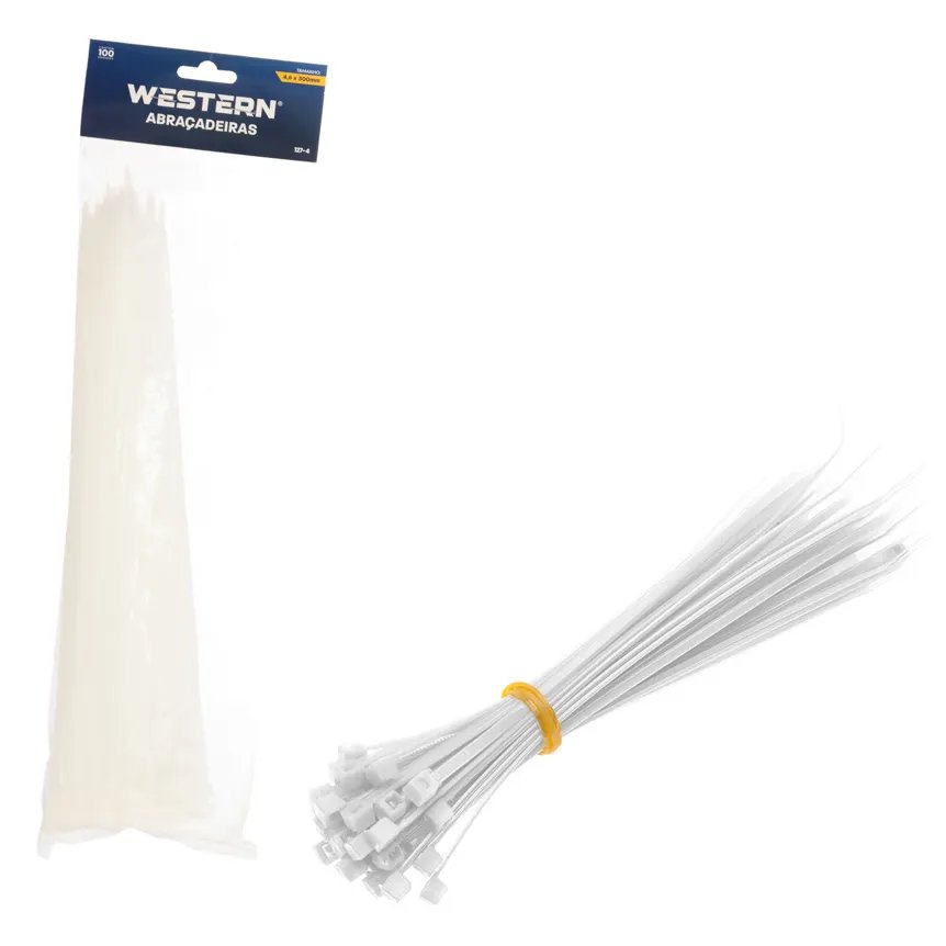 Jogo com 100 Abraçadeiras Branco 4,5x300mm — imagem 2