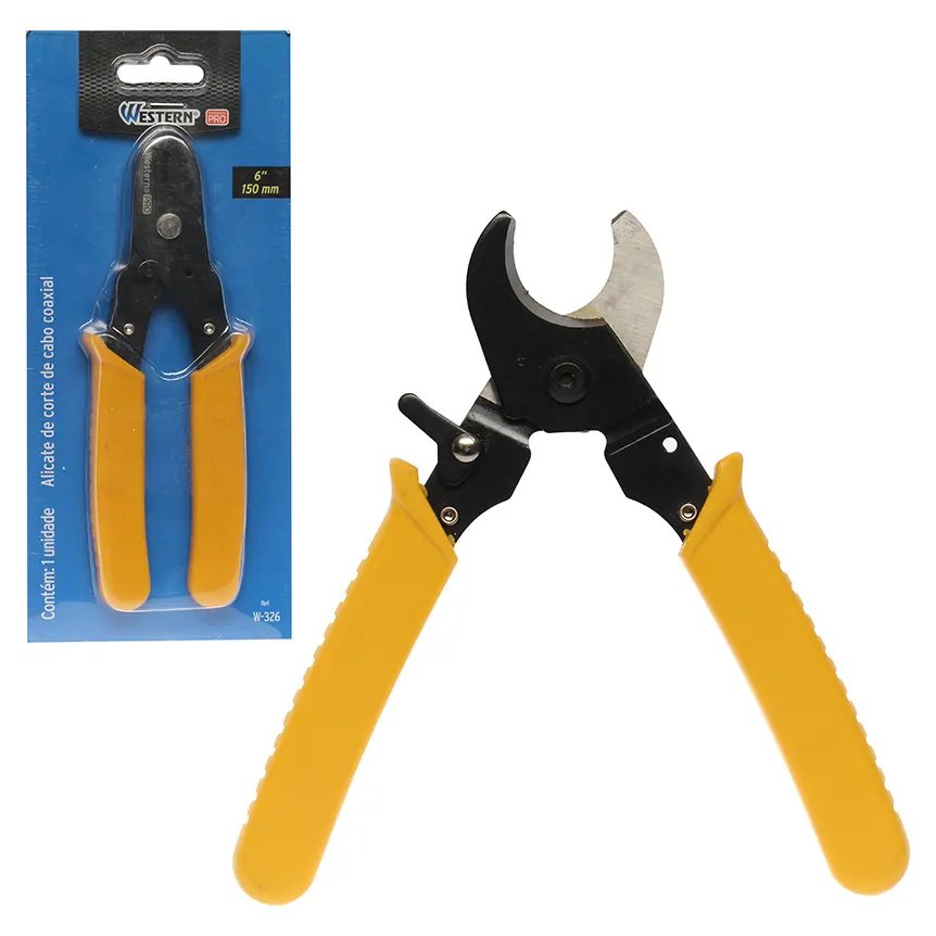 Alicate Corte Cabo Coaxial Amarelo 6" — imagem 2