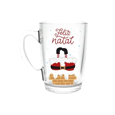 Caneca Vidro Papai Noel 350ml — imagem 2