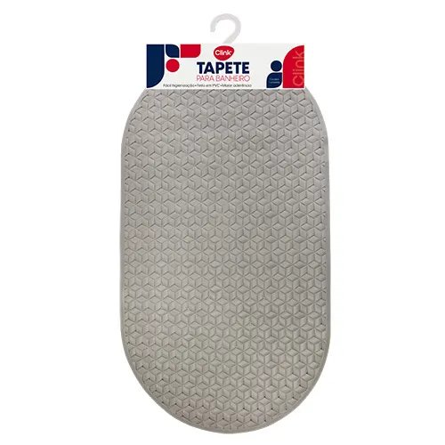 Tapete Banheiro Oval Plástico PVC 37 cm x 69 cm x 1 cm — imagem 3