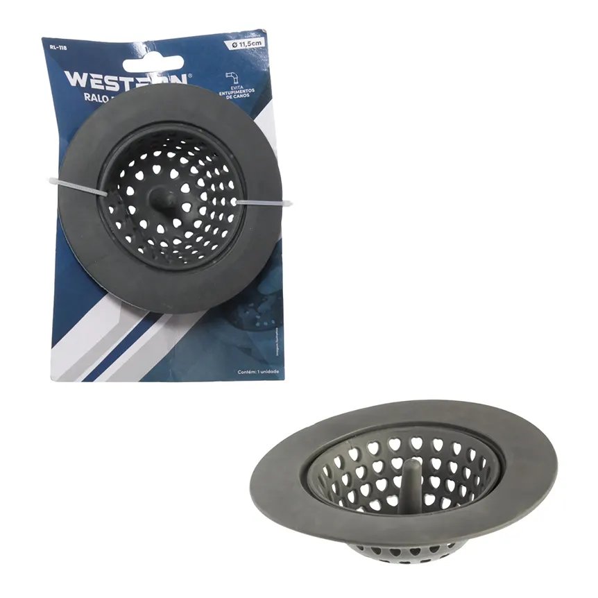 Ralo Pia Silicone Cinza 4cm — imagem 3