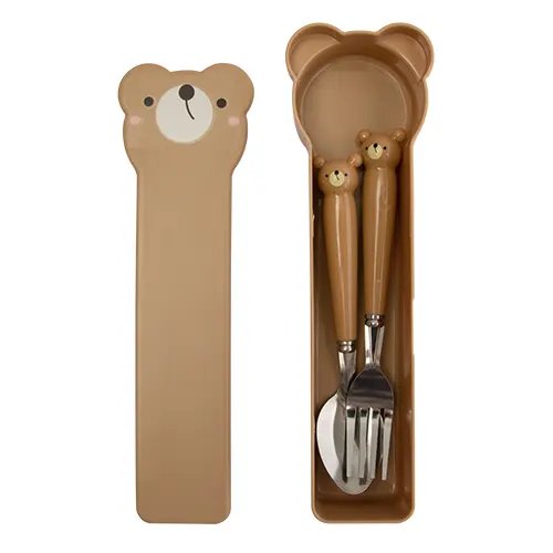 KIT Talher com Estojo Infantil Plástico PP e Aço INOX 22 cm x 6,5 cm x 3,5 cm — imagem 2