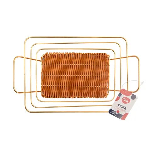 Cesta Aramada Ferro e Plástico PP 29,5 cm x 19 cm x 10 cm — imagem 2