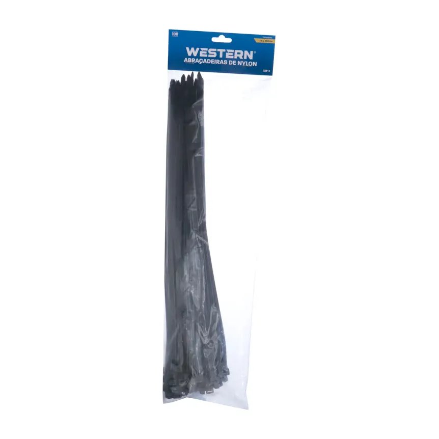 Jogo com 100 Abraçadeiras Preto 7,6x450mm — imagem 2