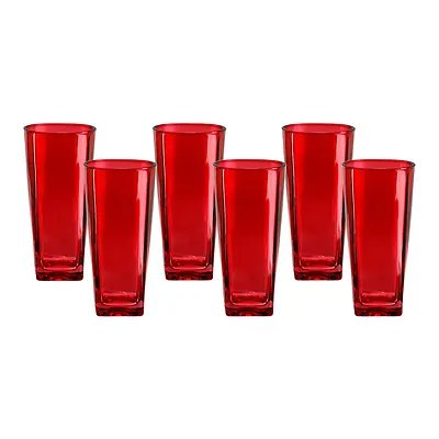 Copo Alto Pisa Vermelho 280ml 6 Peças — imagem 3