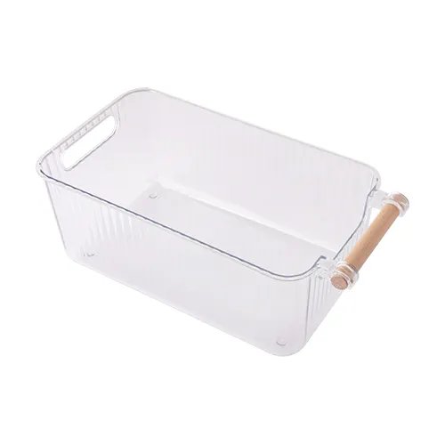 Organizador 2,8 L Plástico PET e Madeira 34 cm x 18 cm x 12 cm — imagem 2