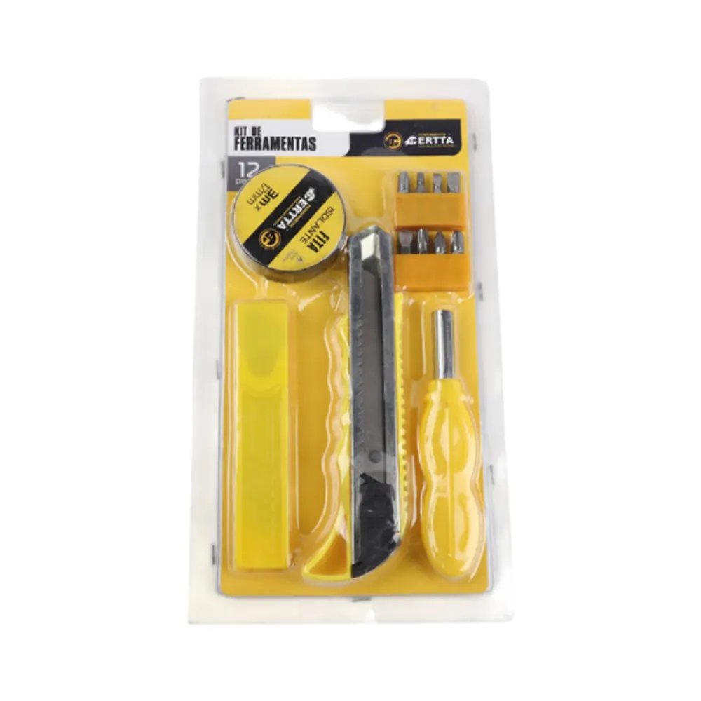 Kit Ferramenta 12Pçs Refil Estilete, Estilete,Chave Fenda/Philips Ponta Intercambiáveis, Fita Isolante