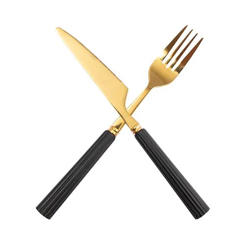 KIT Garfo Faca Plástico PP e Aço INOX 4,5 cm x 2,5 cm x 21 cm — imagem 3