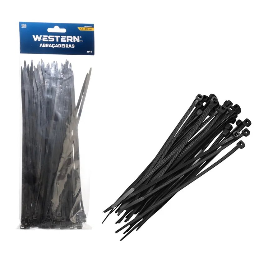 Jogo com 100 Abraçadeiras Preto 4,5x250mm — imagem 3