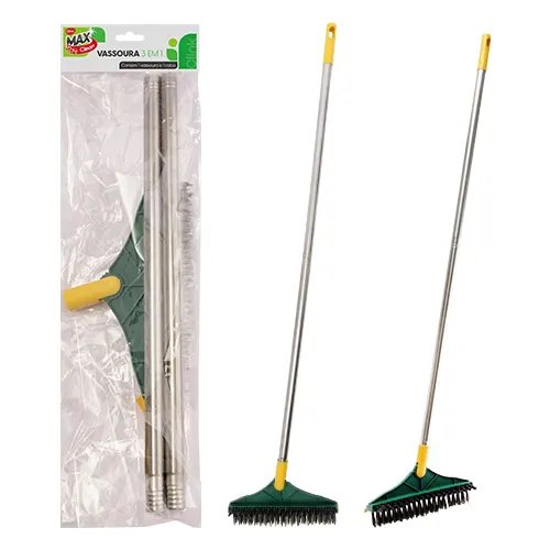 Vassoura 3 em 1 Plástico Pp, Tpe e Aço INOX 102 cm x 22 cm x 7 cm — imagem 2