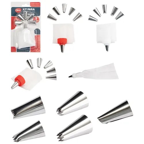 KIT Confeiteiro 6 Bicos INOX PVC — imagem 2