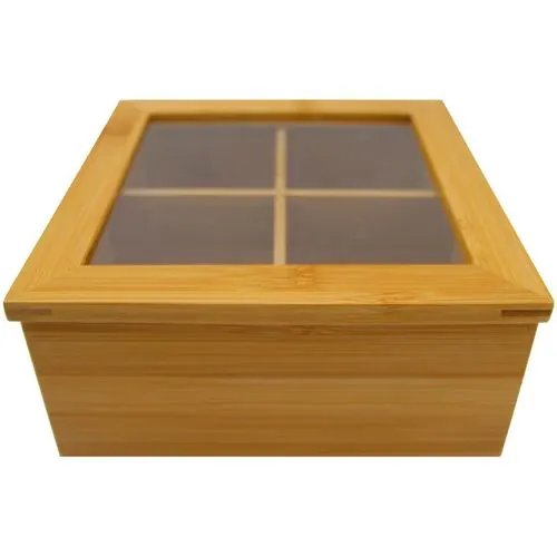 Caixa Chá 4 Nichos Bambu 20 cm x 20 cm x 9 cm (1 un) — imagem 2