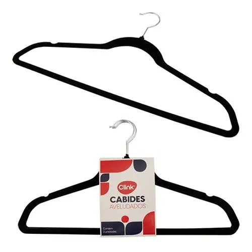 Cabide Aveludado KIT 3 Pçs Plástico PP e Ferro 44,5 cm x 23,5 cm x 0,5 cm — imagem 2