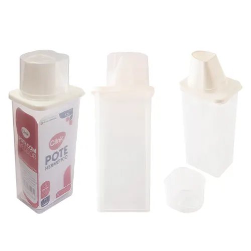 Pote Hermético Medidor Plástico PP 1,2 L / 9 cm x 6,7 cm x 27 cm — imagem 2