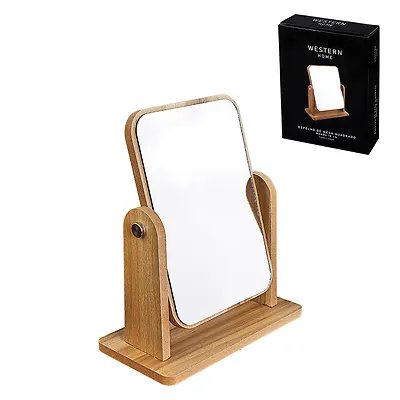 Espelho de Mesa Quadrado Bambu 18cm — imagem 2