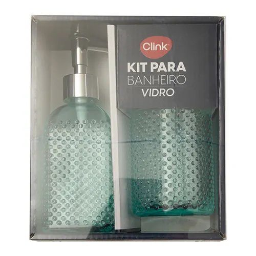 KIT 2 Pçs Banheiro Transparente Vidro, Plástico PP 6,8 cm x 6,8 cm x 18,6 cm — imagem 2