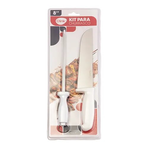 KIT Churrasco 2 Pçs Faca e Afiador 8 INOX 33 cm x 5 cm x 2 cm — imagem 3