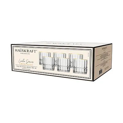 Copo Baixo Vidro Transparente com Borda Dourada 310ml 6 Peças — imagem 3