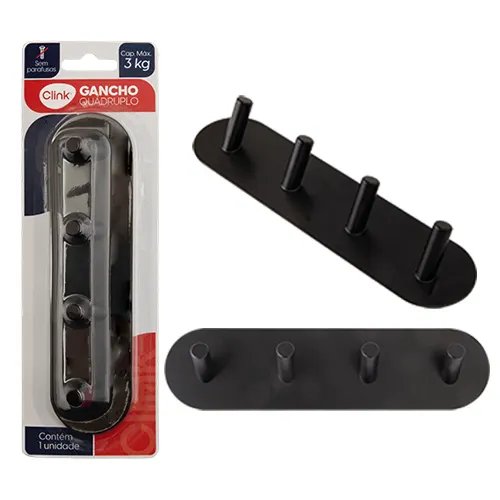 Gancho Quadruplo 3 Kg Ferro 19,2 cm x 4,8 cm x 3 cm — imagem 2