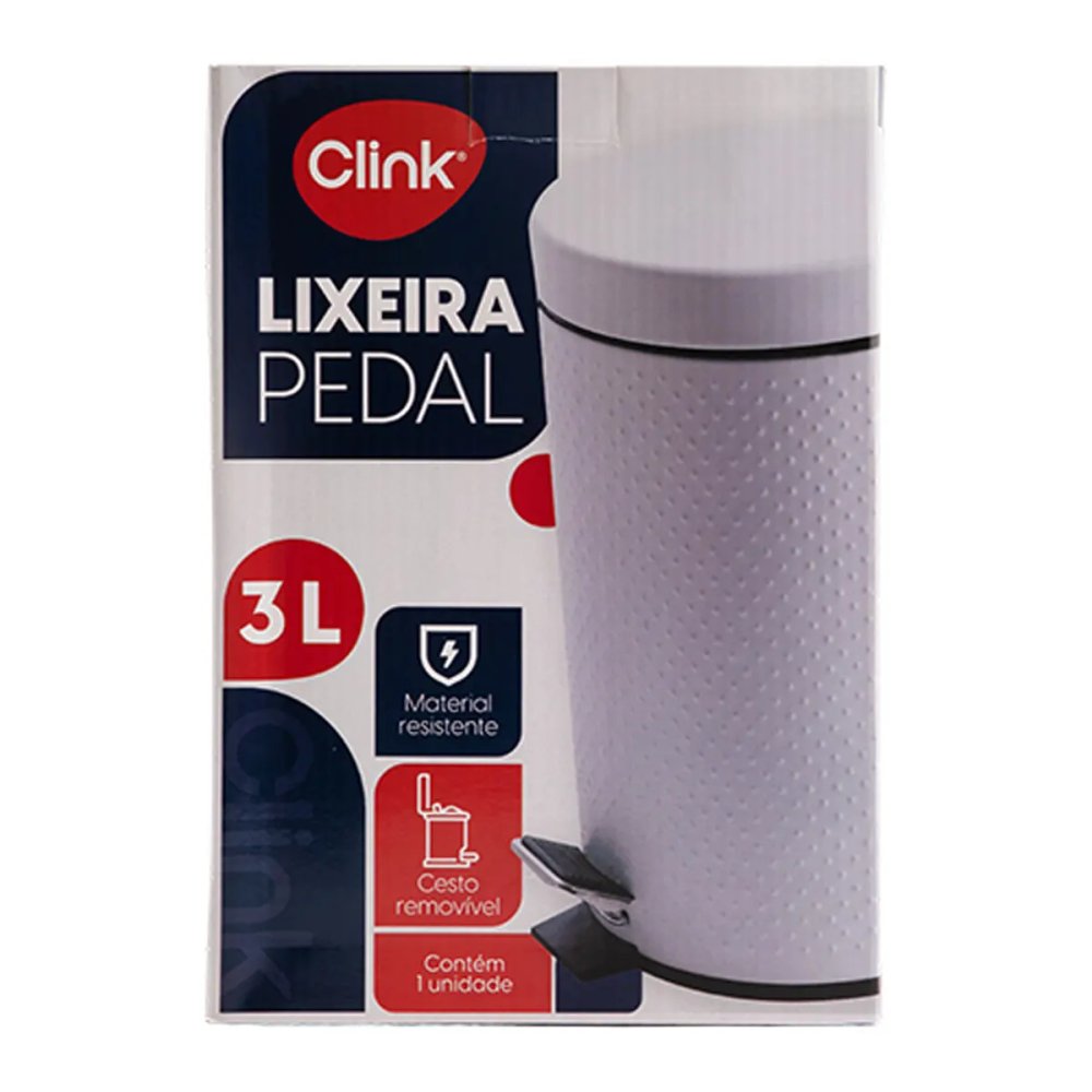 Lixeira Branca 3 L Plástico PP e Ferro 16,8 cm x 25,5 cm — imagem 2