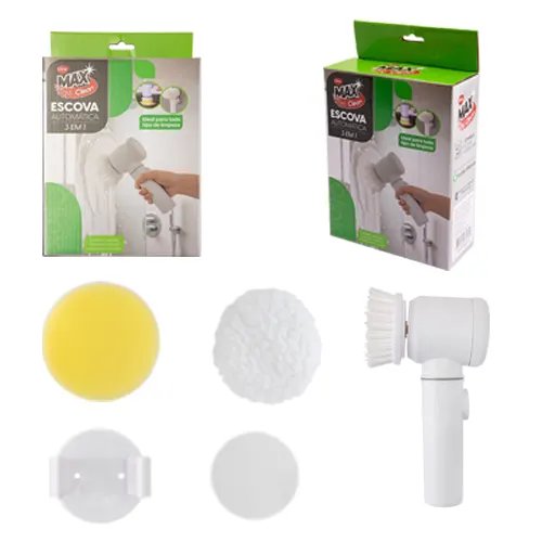 Escova Limpeza 3 em 1 Automatica Plástico Pp, Esponja e PVC 19,5 cm x 11 cm x 7 cm — imagem 2