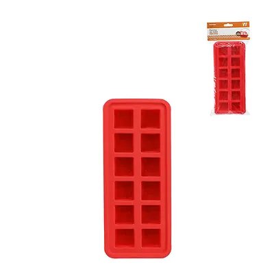 Forma de Gelo Quadrada Silicone Vermelha 26cm — imagem 2