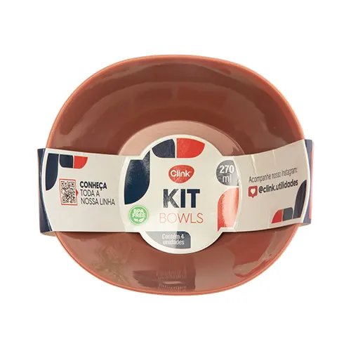 KIT 4 Bowls 270 ml Plástico PP 11 cm x 10 cm x 5 cm — imagem 3