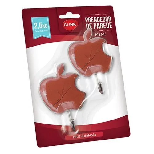 KIT 2 Ganchos Parede Maca Adesivo Metal 2,5 Kg 5,3 cm x 8,5 cm — imagem 2