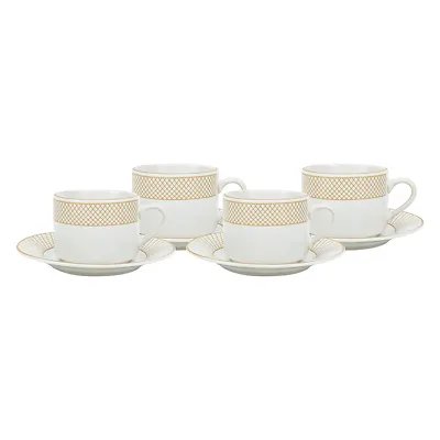 Xícara de Chá Regal Branca com Borda Dourada 200ml 4 Peças — imagem 2