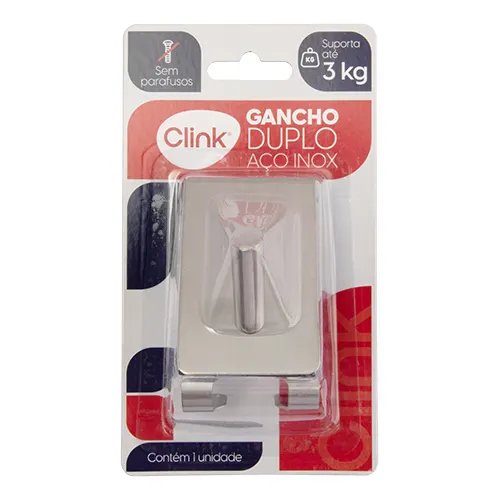 Gancho Duplo Aço INOX 4,5 cm x 7 cm x 7,5 cm — imagem 2
